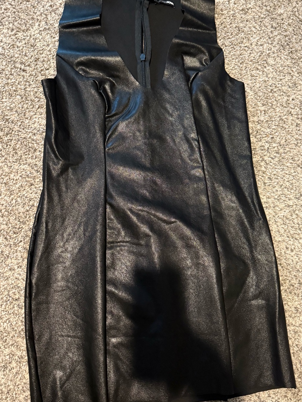 Fashion Nova Black Faux Leather Mini Dress
